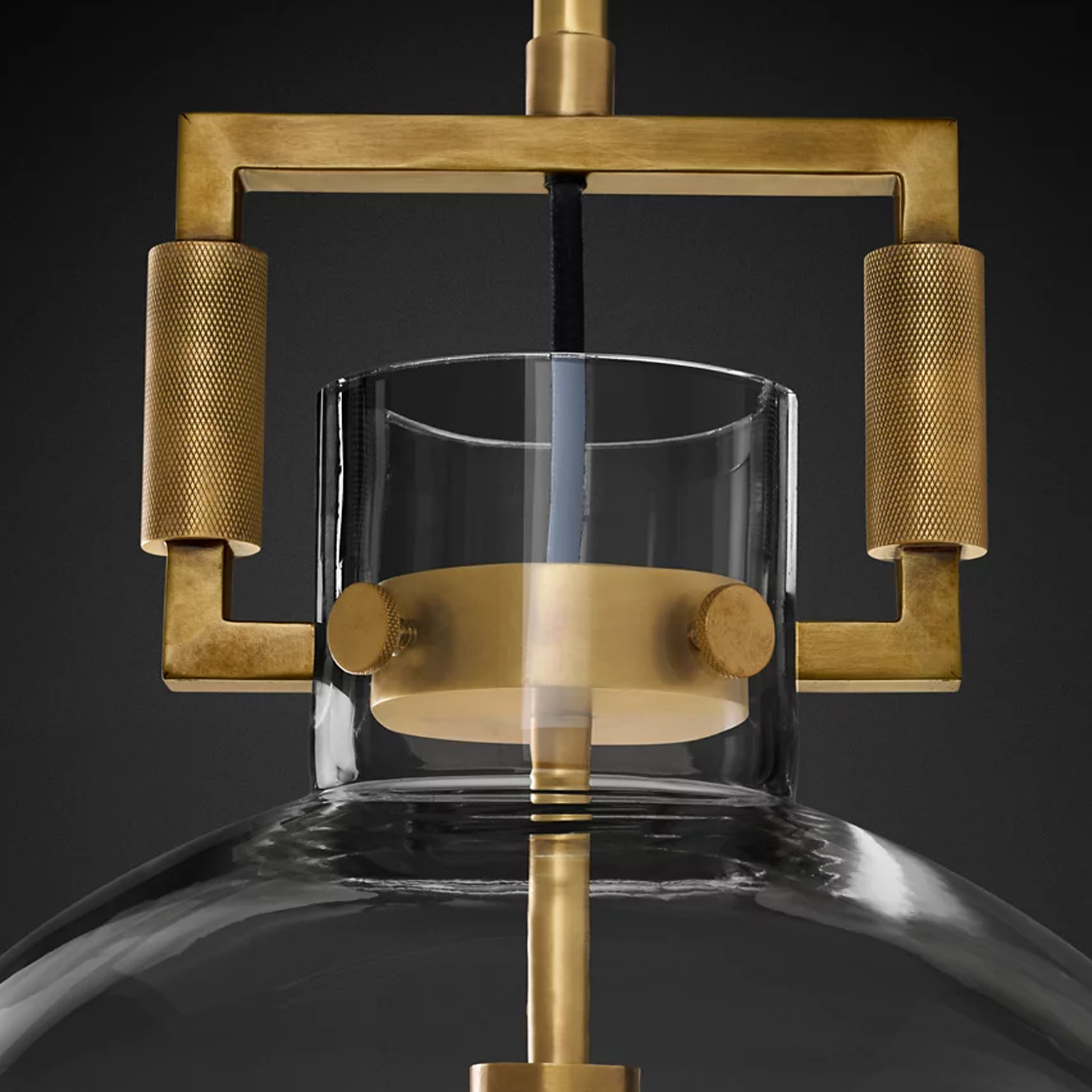 Modern Glass & Brass Kitchen Island Light - Image 3