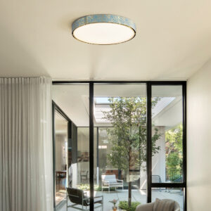Tiger Stripes Etching Process Blue And Brass Modern Ceiling Lights